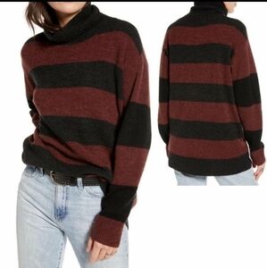 NEW Treasure & Bond Wide Striped Turtleneck Sweate